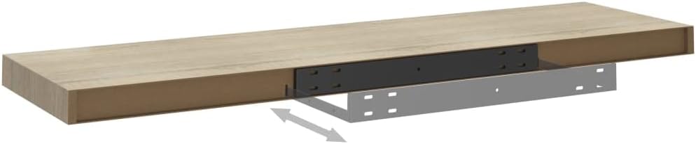 Floating Shelves,Wall Storage Shelves,Wall Mounted Shelf Organizer Unit Display Shelf,Invisible Mounting System,Awards,Book,Collectibles,Ornaments,4 pcs Oak 35.4