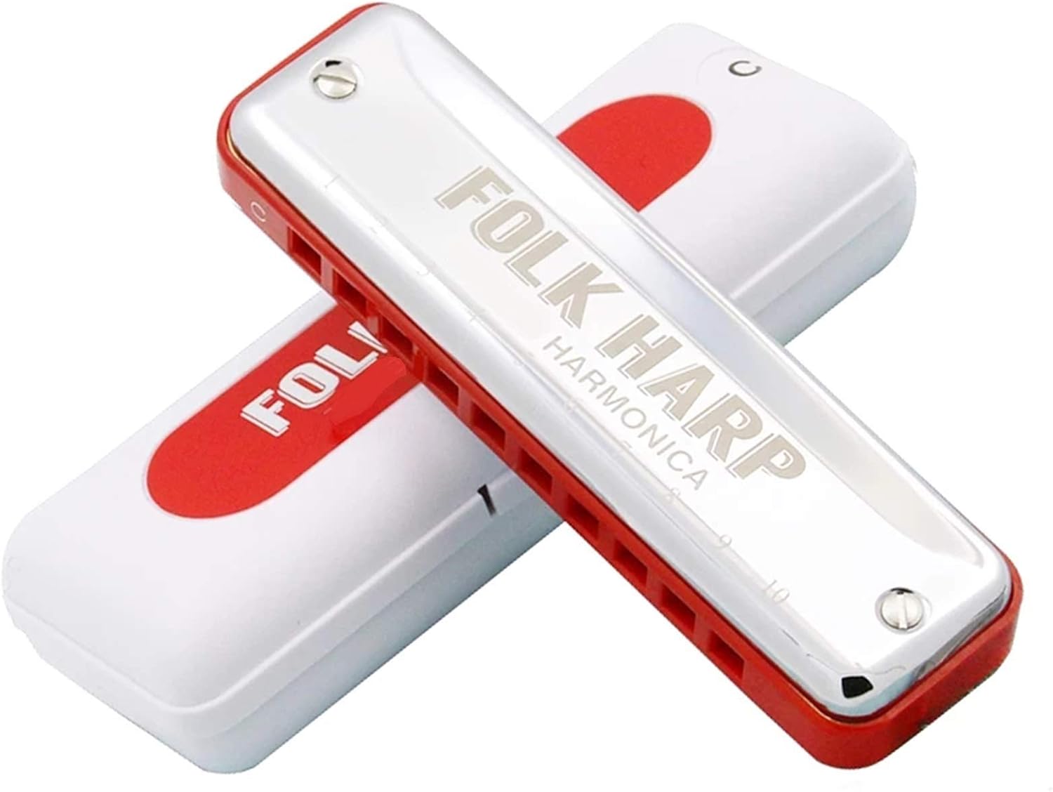 Harmonica Folk Harp Diatonic Harmonica 10 Holes Blues Mouth Organ ABS Comb Key C Brass Professional Musical Instruments (Color : Key of Ab)