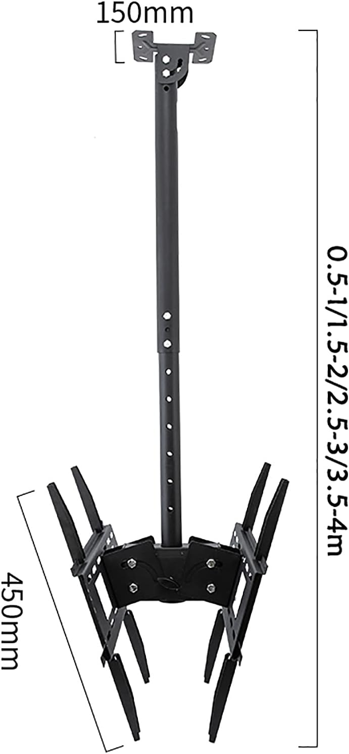 Tv Stand Tv Wall Mount Dual Tv Ceiling Mount, Fits 32-55Inch Led Screen Display, Tilt, Swivel and Height Adjustable Tv Bracket, Easy to Assemble,3.54m