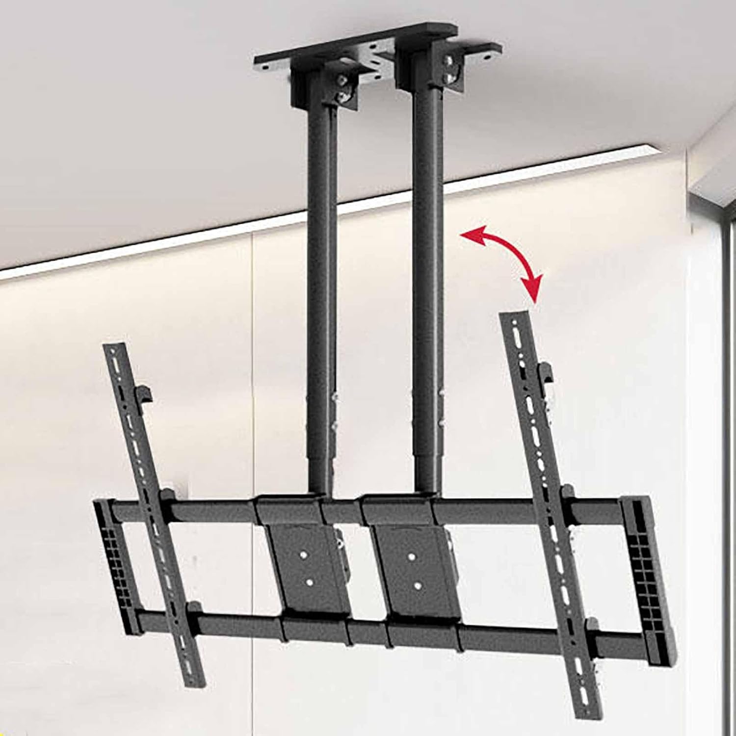Ceiling TV Stand - Tv Wall Mount, Fits 60-120inch LCD Flat Screen TVs Adjustable Height Telescoping Lift, 5 to -25° Pitch Wall TV Mount Bracket,Ceiling TV Mount, Metal Expansion Screw Fixin