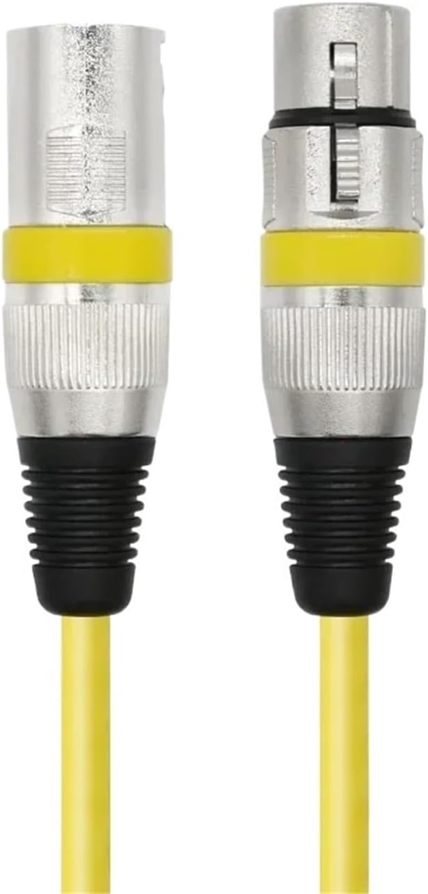 Audio Mic XLR Male to Female Colorful Speaker Patch Snake Cord 3 Pin Microphone Cable for Amplifier DMX Mixer(Yellow,3m)