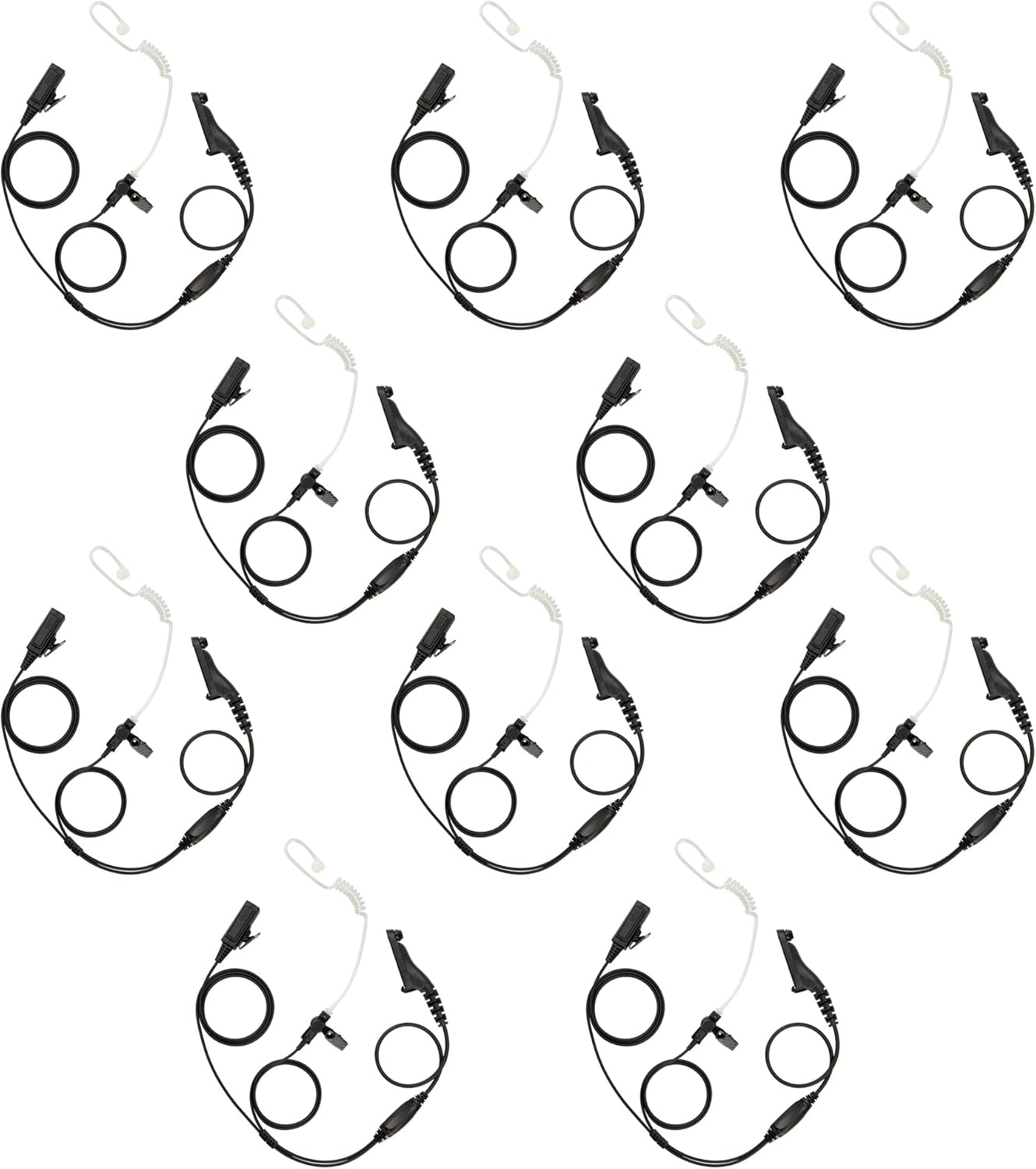 10 Pack BCT22-M9 Earpiece w/Mic Compatible with Motorola Radios APX6000 APX7000 APX8000 XPR6350 XPR6550 XPR7550 XPR7350e XPR7550e XPR7580e APX 6000 7000 8000 XPR 6550 7550 7550e