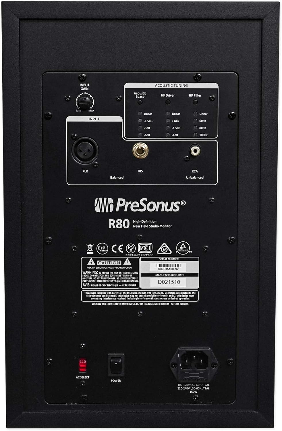 PreSonus R80 AMT Studio Monitor (Single)