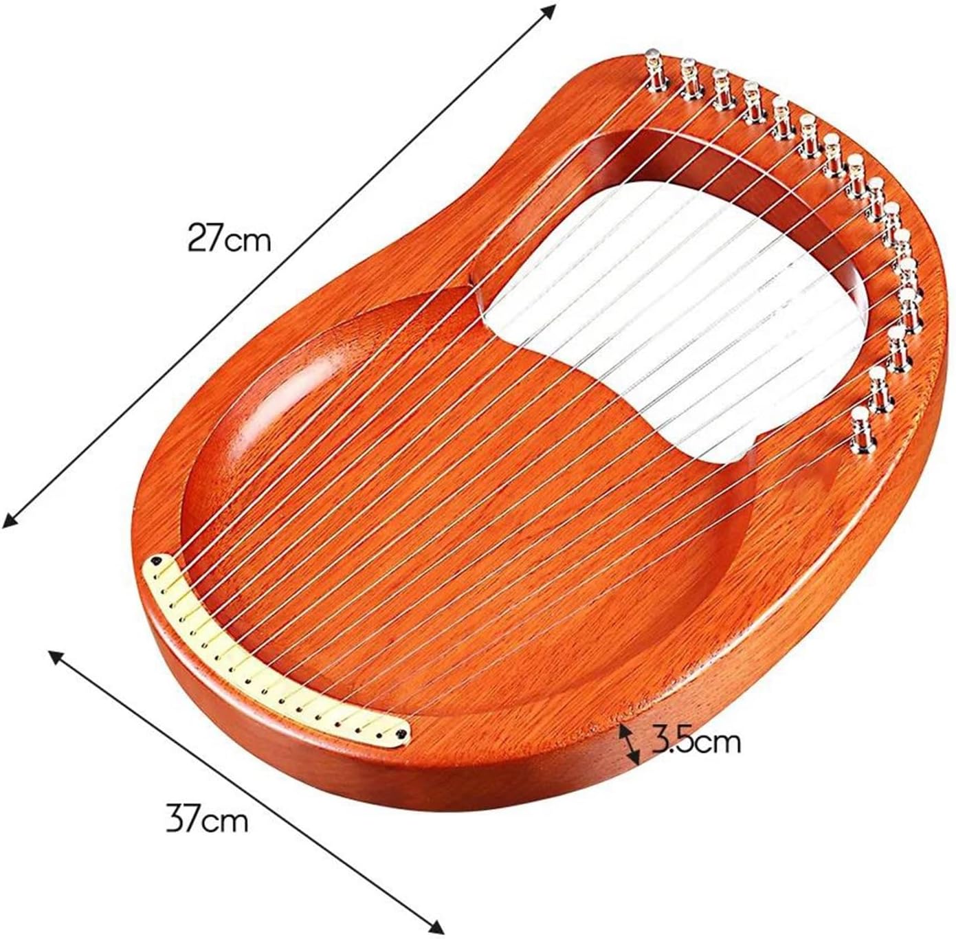 Lyre Harp Set 16-String Wooden Harp Metal Strings Mahogany Solid Wood String Instrument With Carry Bag Tuning Wrench String