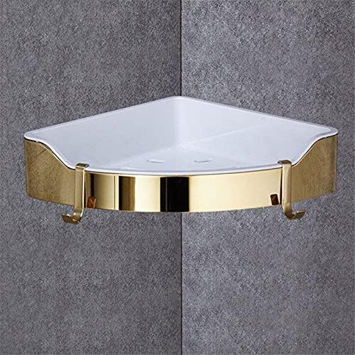 Corner Shelf Golden Stainless Steel Bathroom Shelves Chrome Wall Mount Shower Caddy Rack Bath Accessories Black one Tier,Gold One Tier(Gold Two Tier)