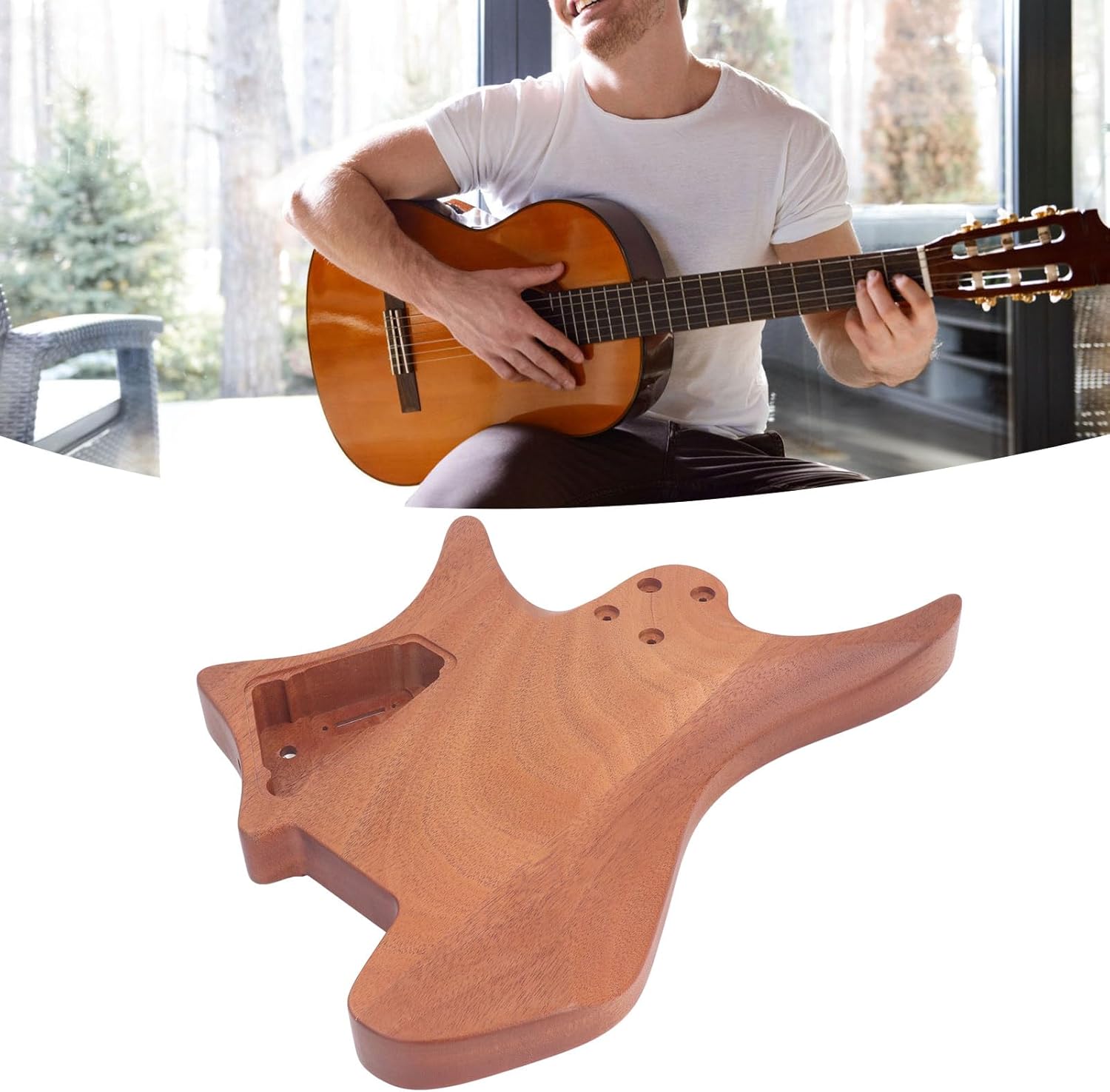 Unfinished Guitar Barrel Body, DIY Electric Guitar Parts for Easy Customization Unfinished Guitar Barrel Body