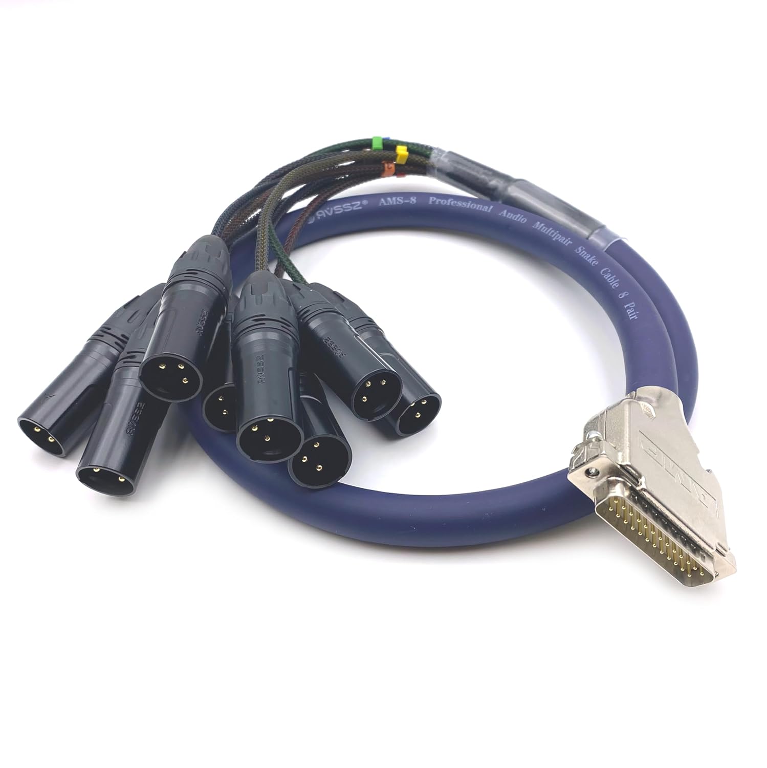 16.4ft DB25 to XLR Snake Cable, DB25 Male to 8 Channel XLR 3Pin Male Balanced Snake Cable D-Sub Highly Shield Analog Audio PVC SnakeCable Patch Bay Interface Modular Wire 5Meter