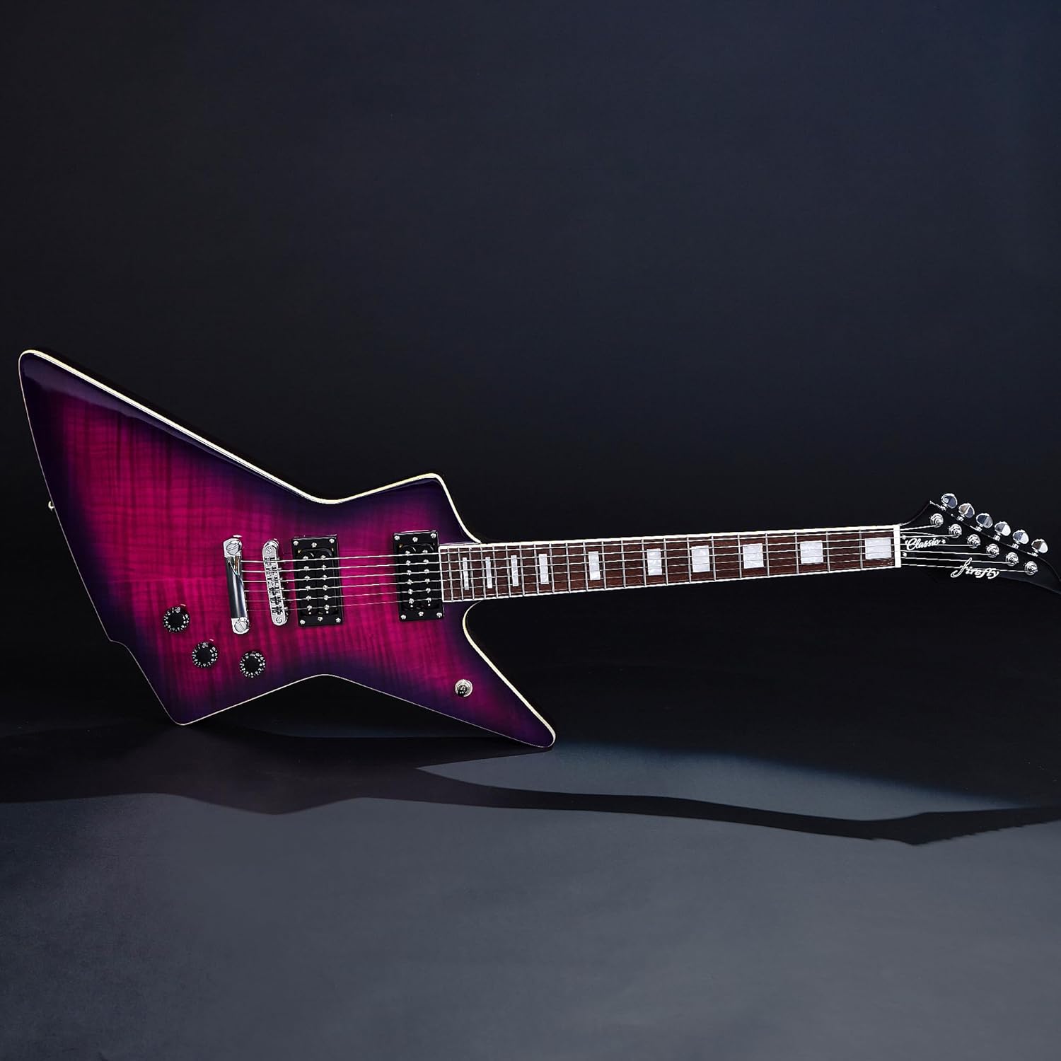Firefly FFLX Solid Body Electric Guitar,Mahogany Guitar body,Stainless steel and ball end frets,rosewood fretboard(Purple Color)