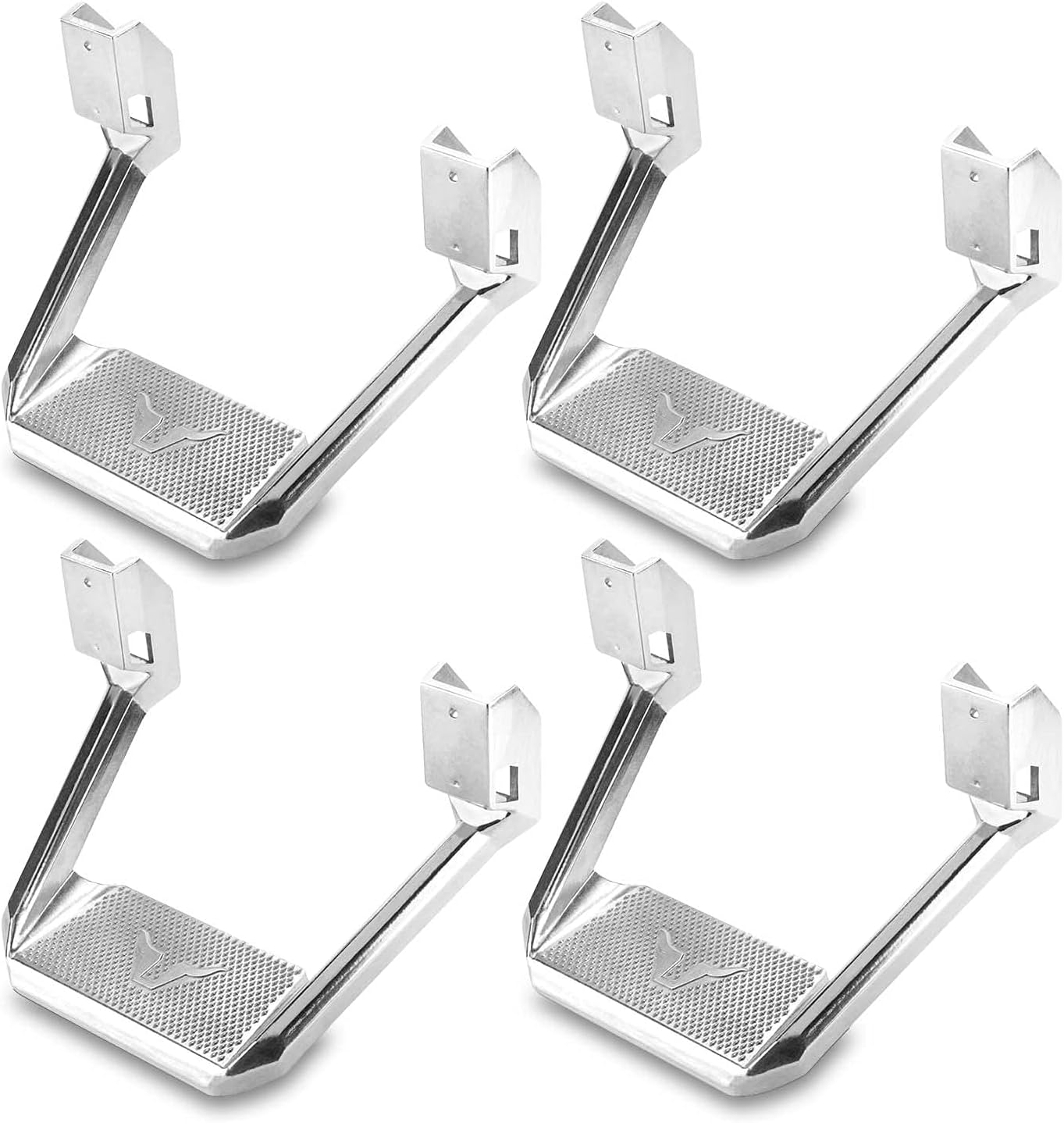 Bully BBS-5002P-2 Polished Aluminum Universal Fit Truck Side Step Set of 4 for Trucks from Chevy (Chevrolet), Ford, Toyota, GMC, Dodge RAM, Jeep