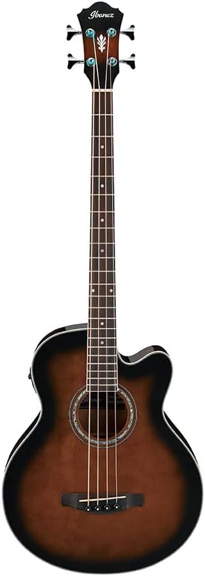 Ibanez AEB10E Acoustic-Electric Bass, Dark Violin Sunburst