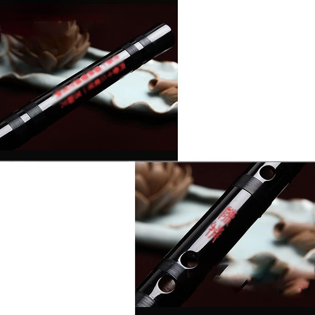 Traditional Chinese Musical Woodwind Instrument Bitter Bamboo Recorder Music Recorder Retro Instrument Traditional Soprano Three Piece Black (Black C)