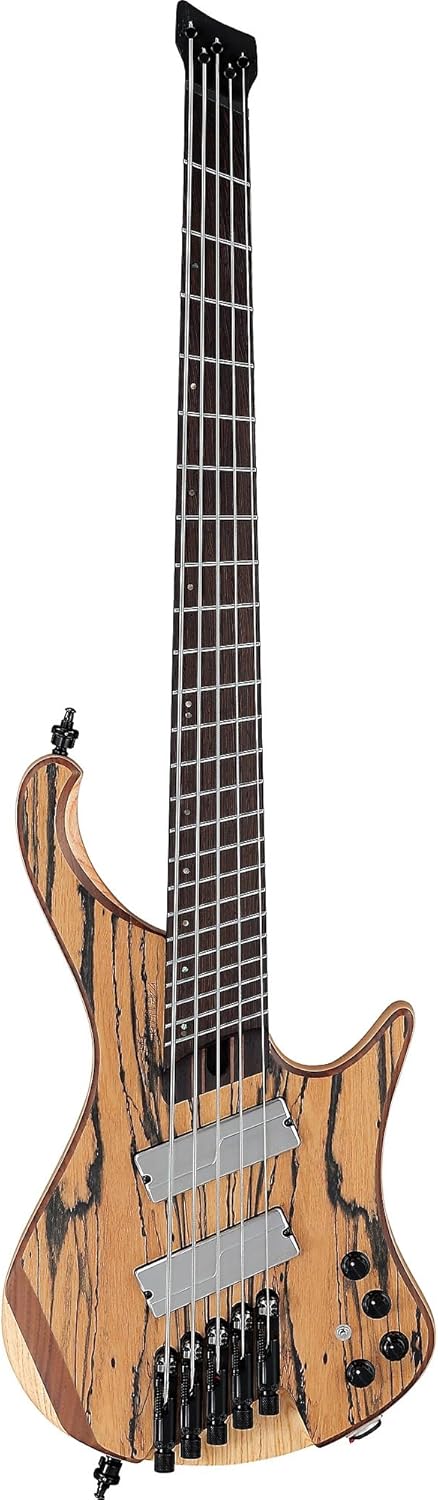 Ibanez EHB1675MS Headless 5-String Bass Guitar, Panga Panga Fingerboard, Natural Flat