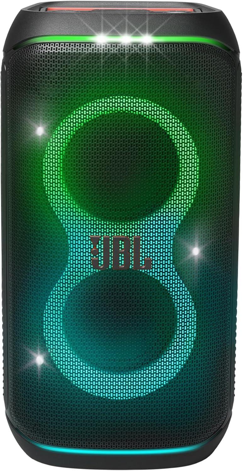 JBL PartyBox Club 120 Powerful Portable Bluetooth Party Speaker with Dynamic Light Show-Black with JBLPBWIRELESSMICAM Two Digital Wireless Microphones Designed for use with The PartyBox Speakers