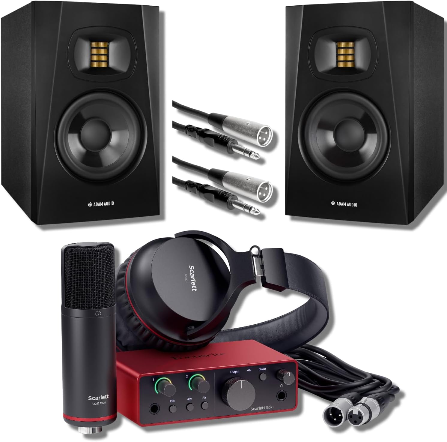 Scarlett Solo Studio 4th Gen Recording Bundle with Adam Audio T8V 8