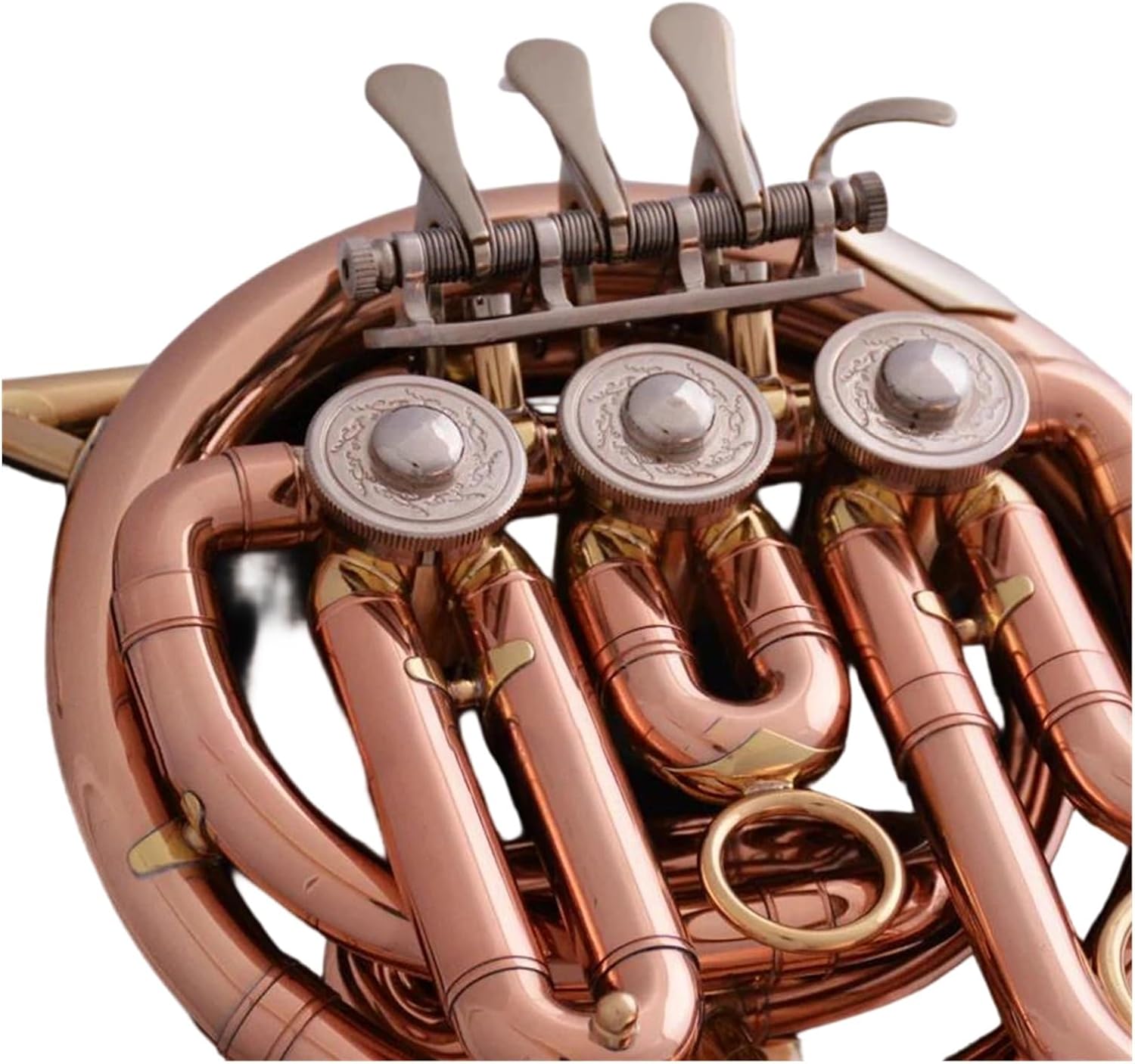 4 Key French Horn Professional Rose Copper Bb Mini French Horn Hand Engraved Box