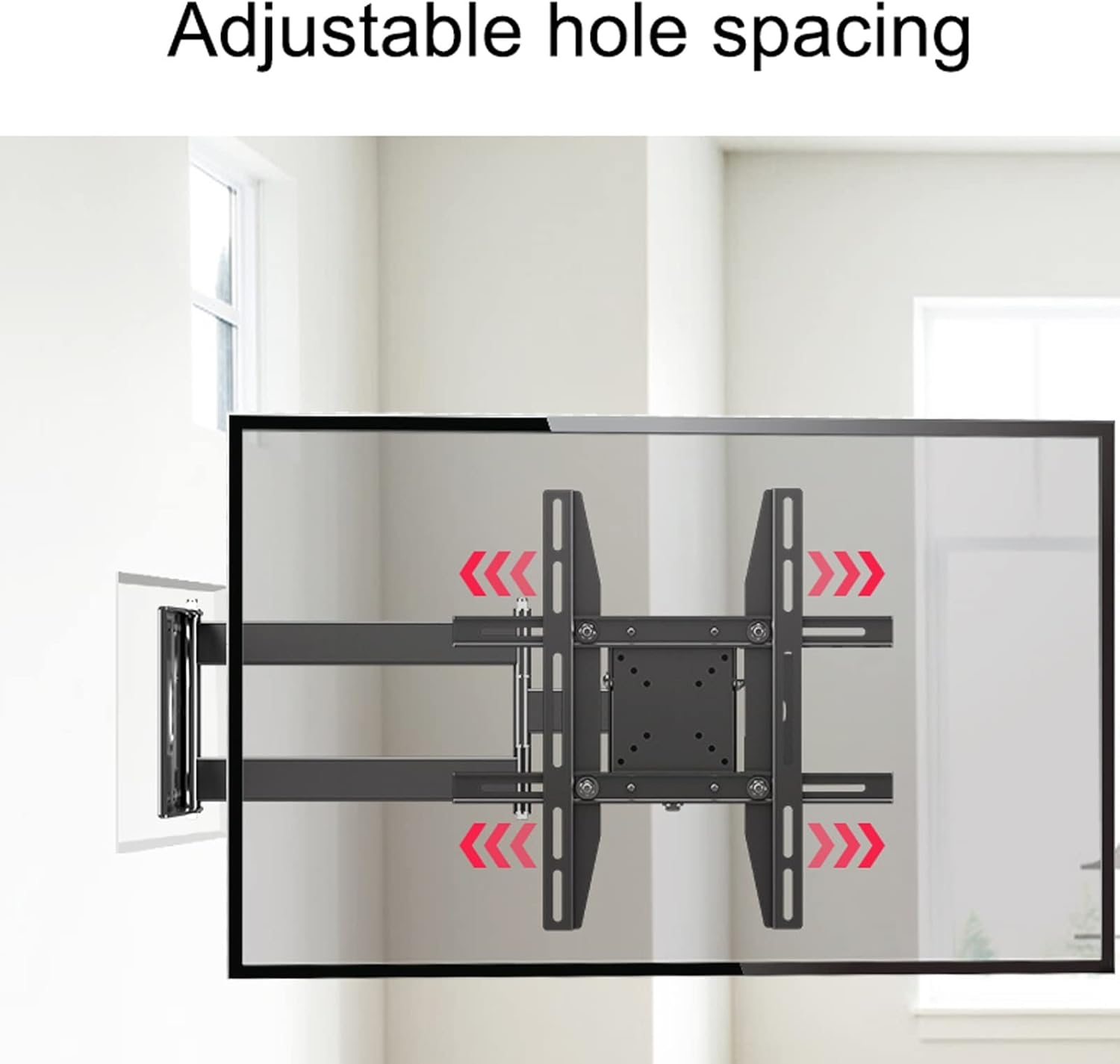 Full Motion Tv Monitor Wall Mount Bracket, Swivel and Tilt Tv Mount for 26-65 Inch Tvs, Holds Up to 40Kg/88Lbs, Max 400X400Mm Tv Bracket,