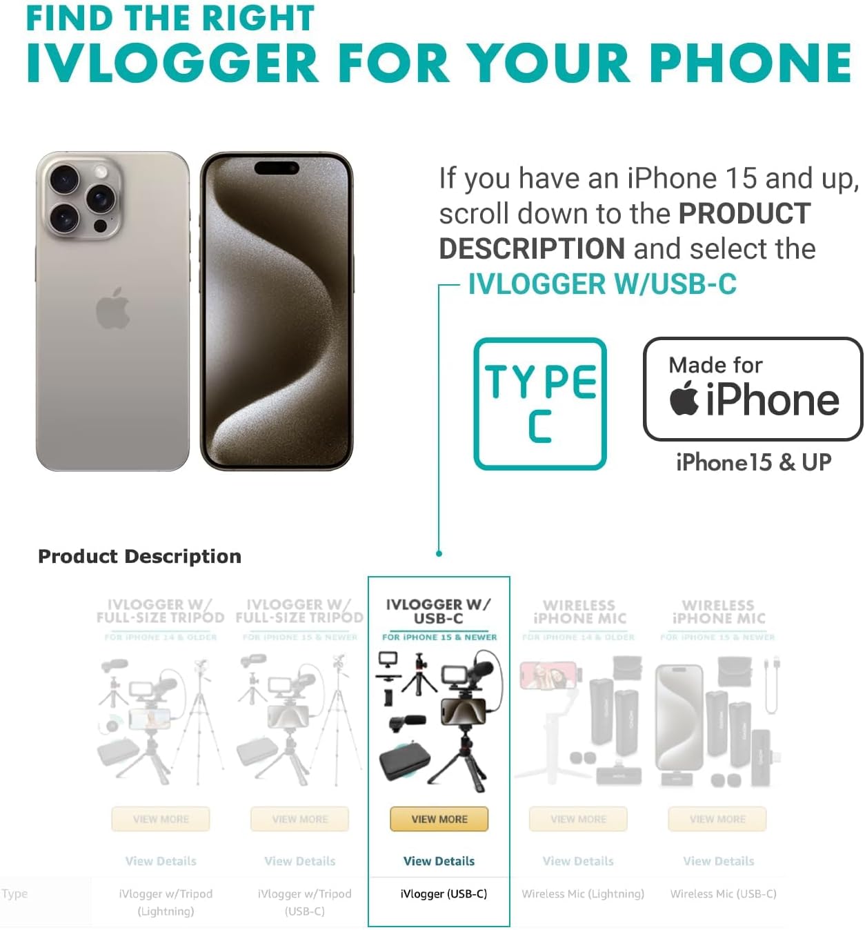 Movo iVlogger Vlogging Kit for iPhone - Lightning Compatible YouTube Starter Kit for Content Creators - Accessories: Phone Tripod, Phone Mount, LED Light and Shotgun Microphone