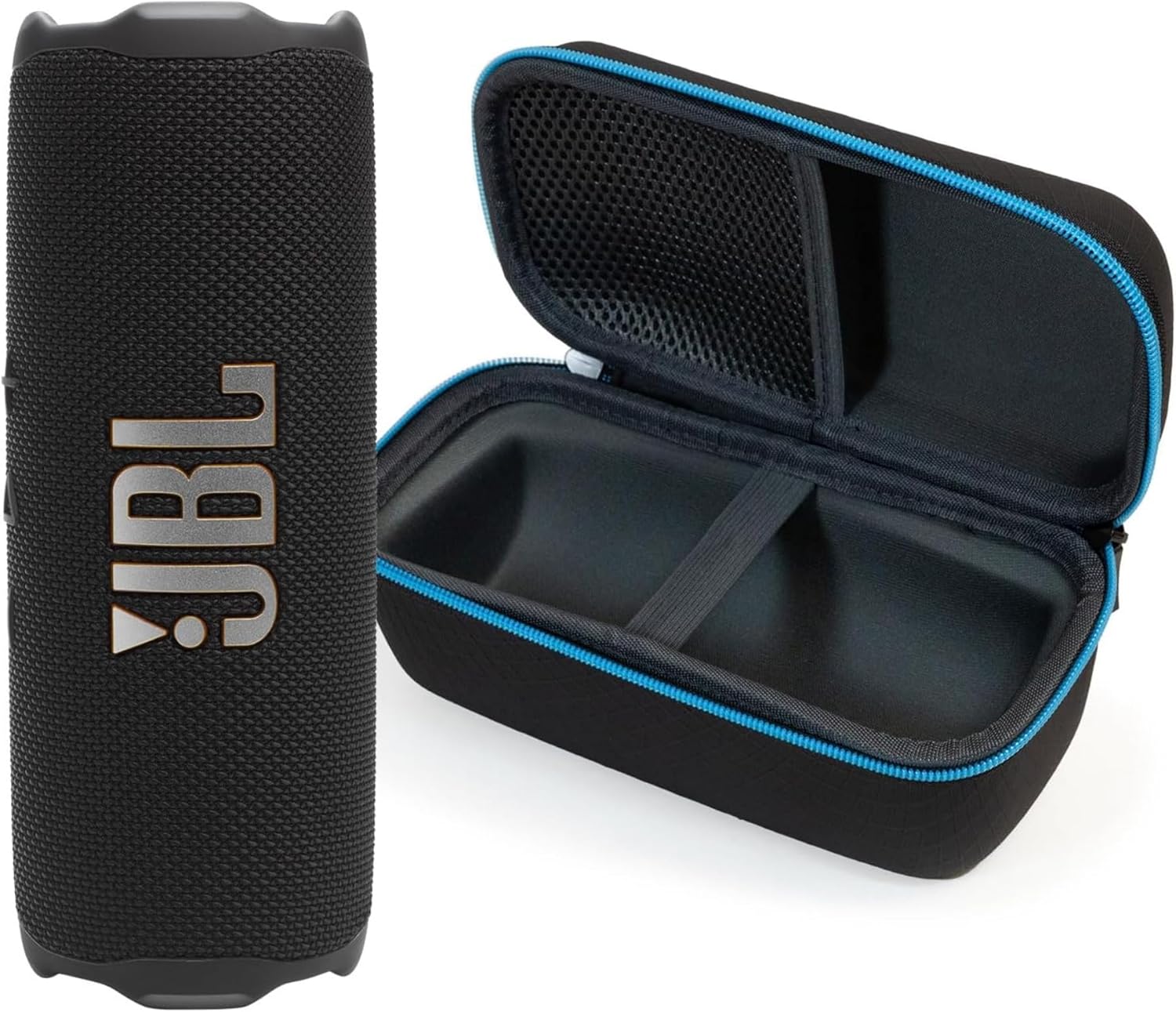 JBL Flip 7 (Black) + Bundle with divvi! Protective Hardshell Case (Black)