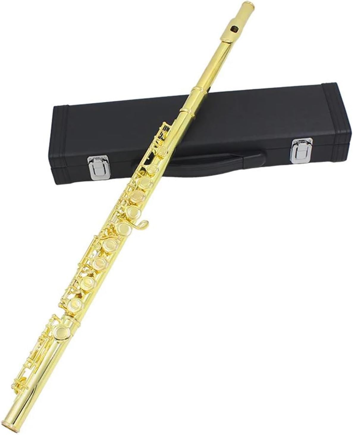 16 Closed Hole Flute C Playing Professional Woodwind Instrument Beginner Adult With E Key(Gold)