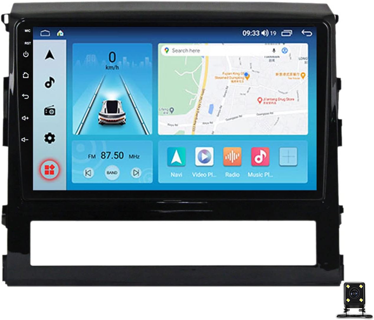 9 Inch Double Din Car Stereo Audio Bluetooth MP5 Player for Toyota Land Cruiser 200 2015~2018 Multimedia Radio with Backup Camera Support Steering Wheel Control/Carplay/Mirror Link/FM