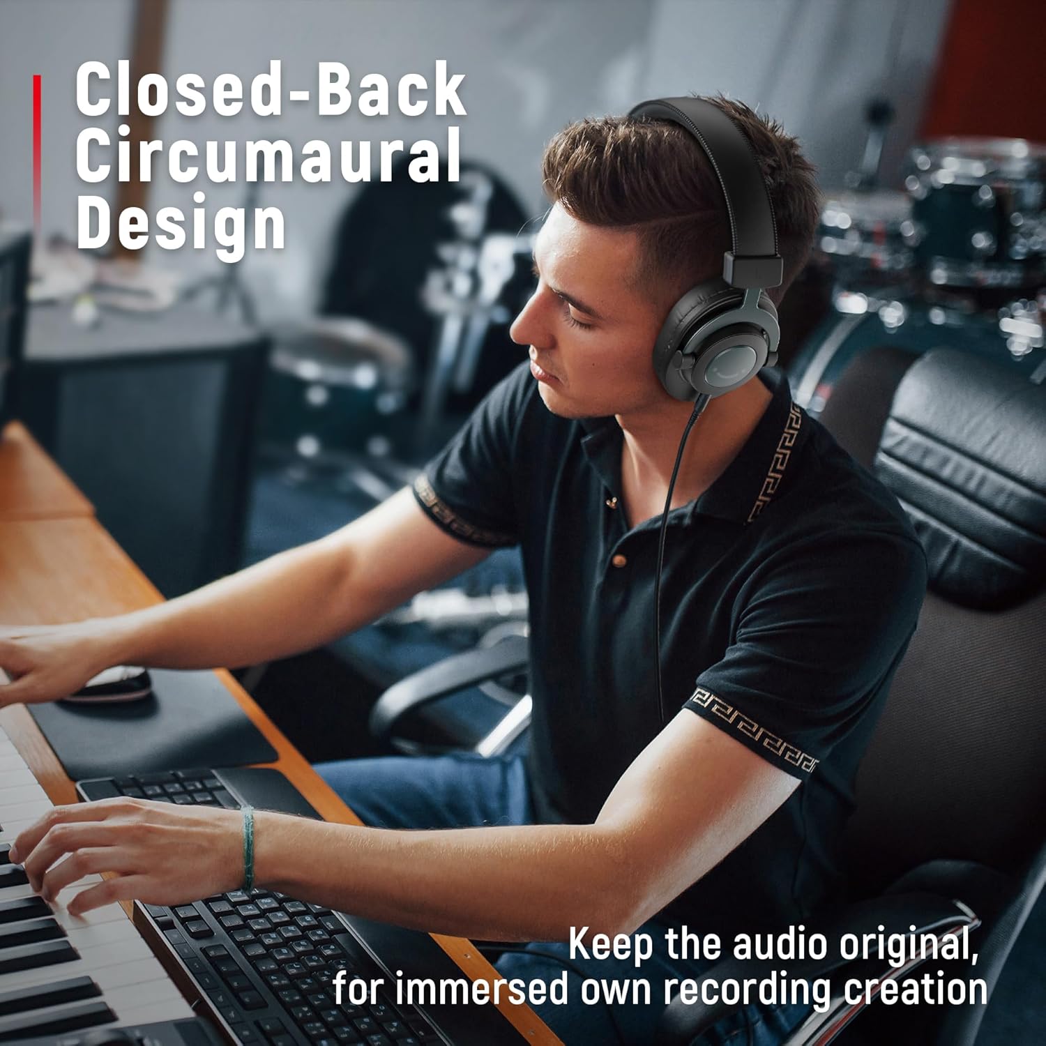 FIFINE Gaming Audio Mixer and Studio Monitor Headphones Set, Streaming RGB Mixer with Volume Control, Mute Button, 6.35MM Interface, Over-Ear Wired Headphones Bundle for Recording Podcast (H8+SC3)