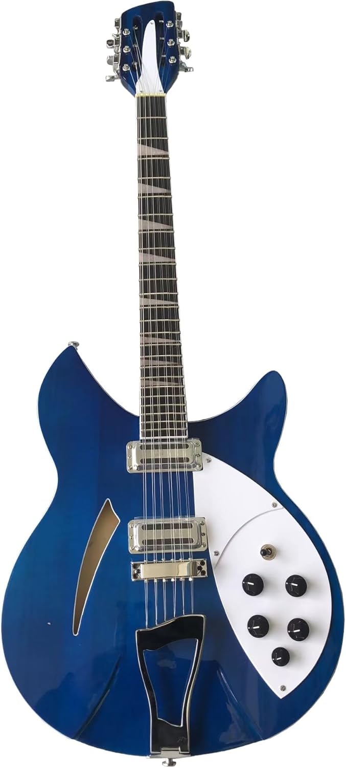 In 12 Strings Jazz Electric Guitar Semi-Hollow Maple Body Chrome Hardware Glossy Finish Free Delivery