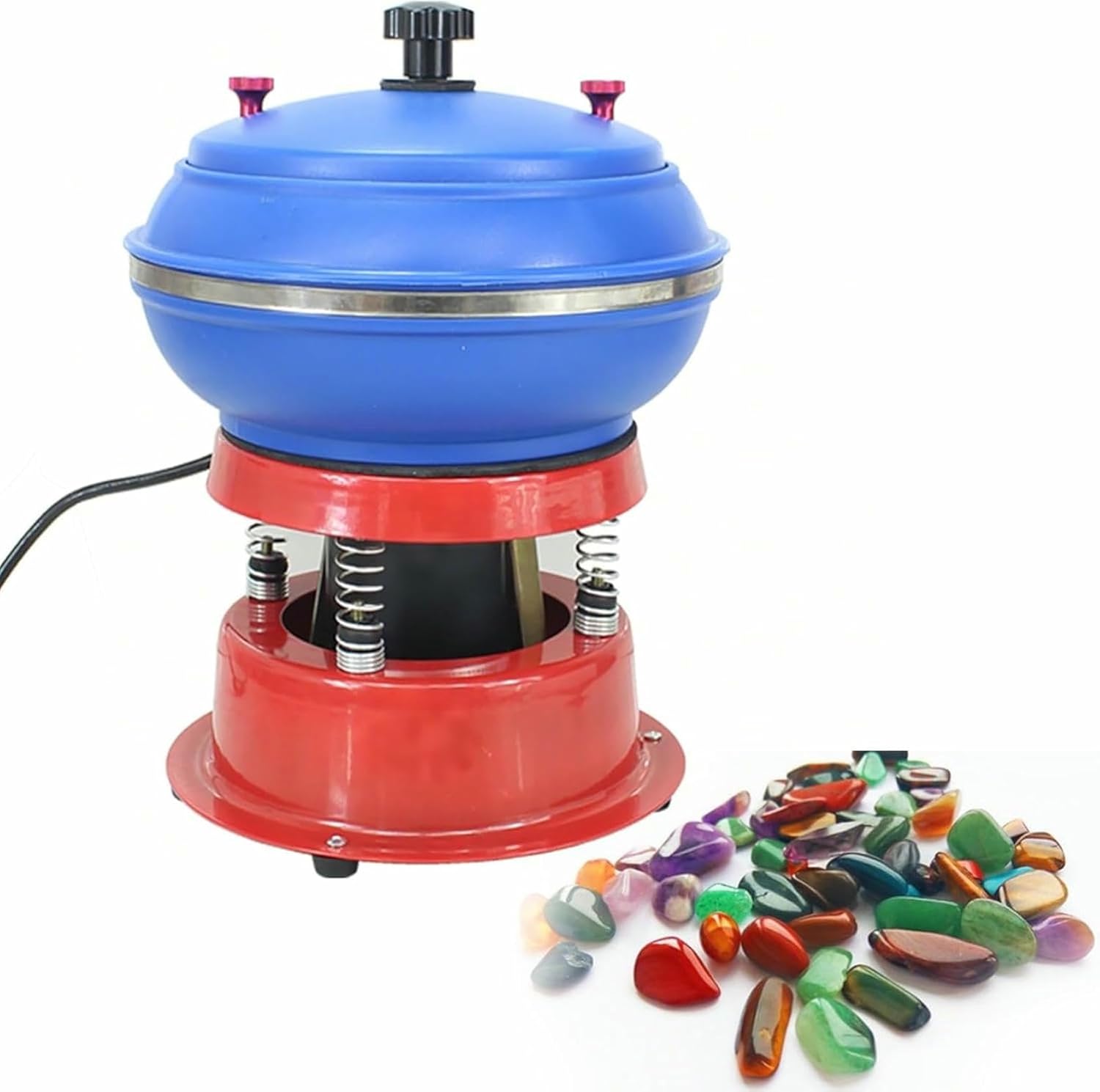 Vibrating Polishing Drum, Rock Polisher, Gemstone Polishing Machine for Metal Parts Jade and Auto Parts
