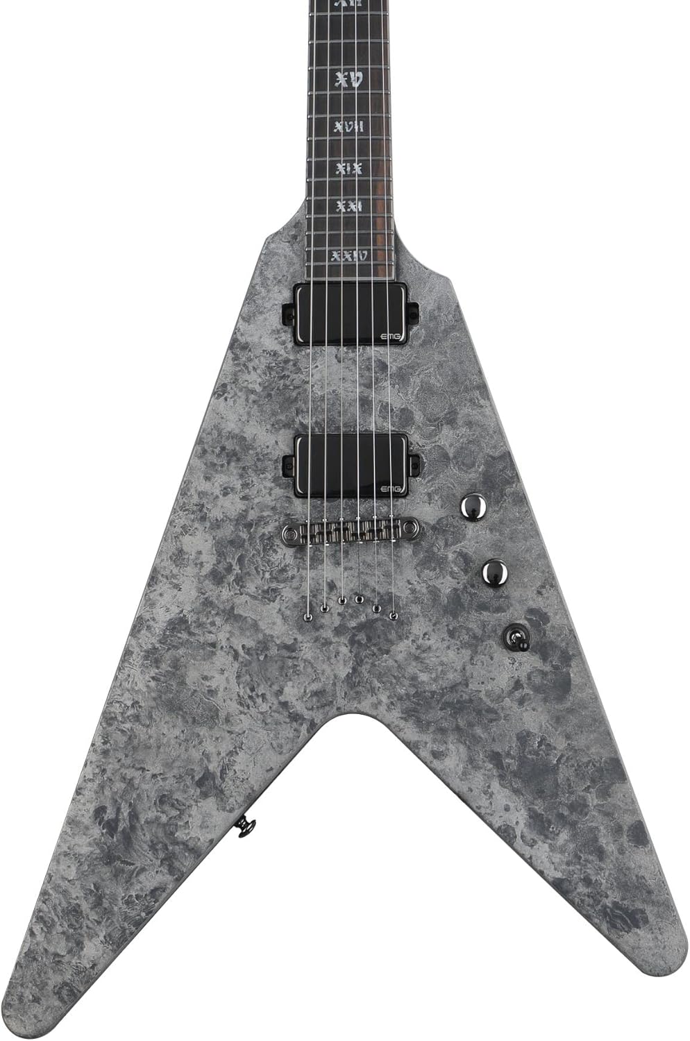 Schecter Juan of the Dead V-1 Electric Guitar - Satin Black Reign