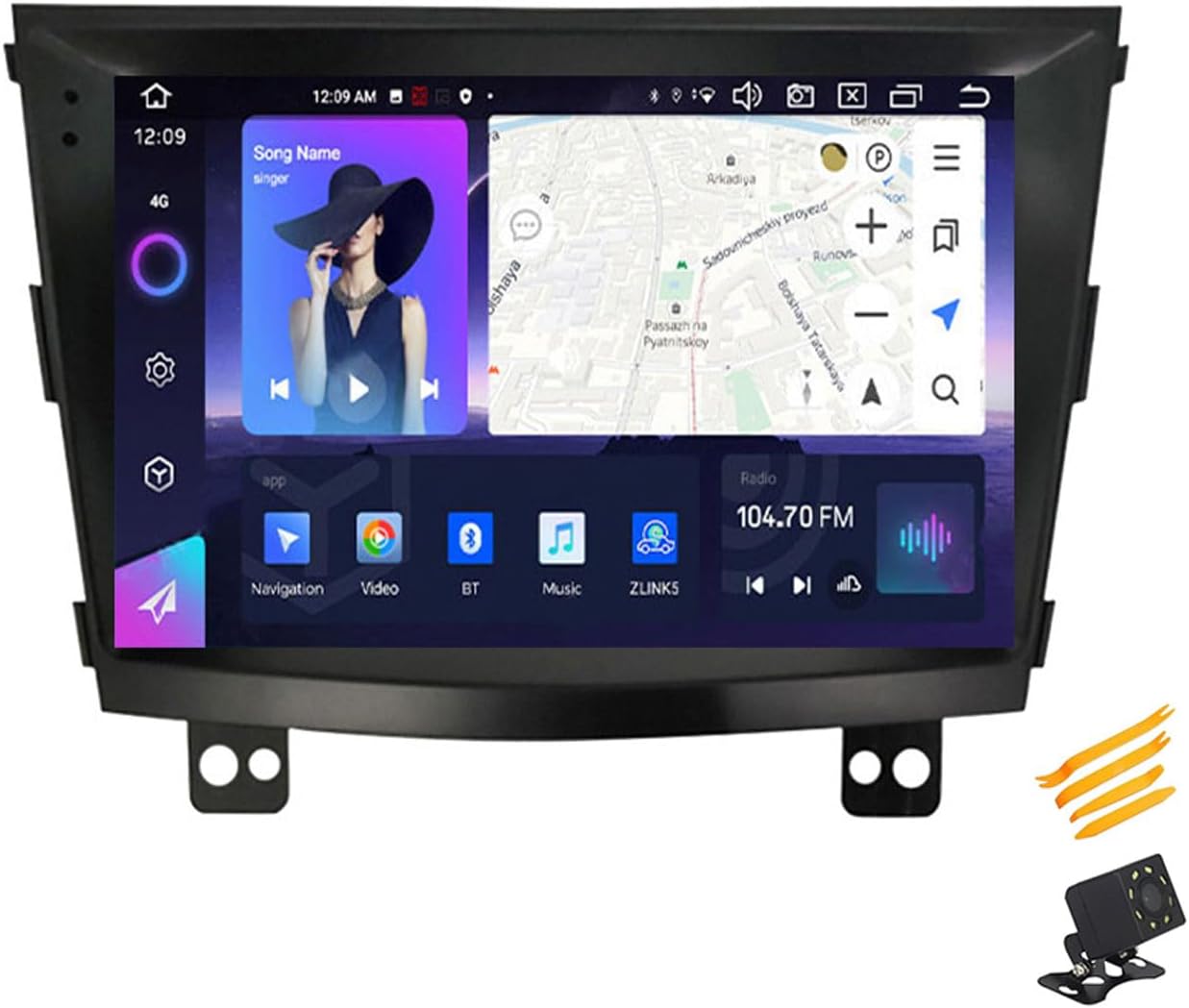 Android 13 Car Stereo Bluetooth Car Play 2 DIN Touch Screen Compatible with SsangYong Tivolan 2014~2017 9in QLED Display Car Radio with Navigation Android Auto FM RDS SWC,8 Core NF4 4G+64G