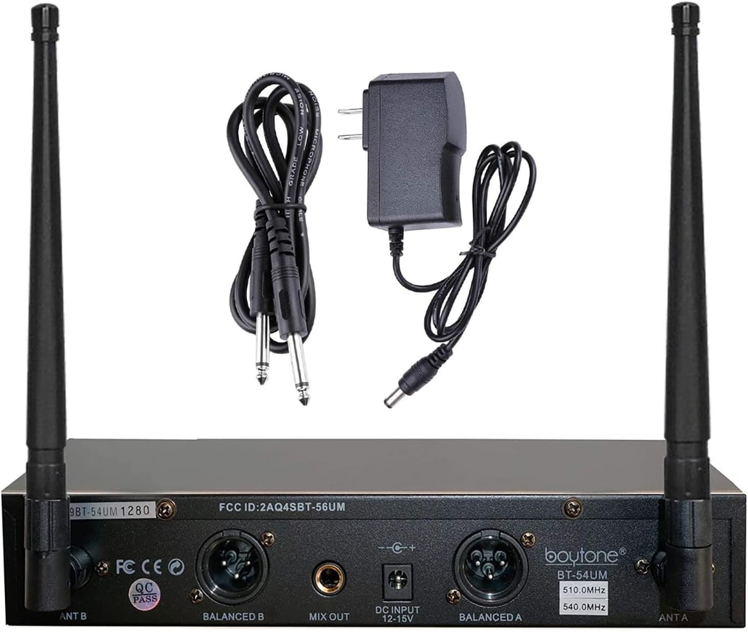 Professional Dual Dynamic Handheld UHF Wireless Microphone System, Metal Microphone and Base, for Singing, Karaoke, Church, Wedding, Meeting, up to 260ft Range (BR-52UM)