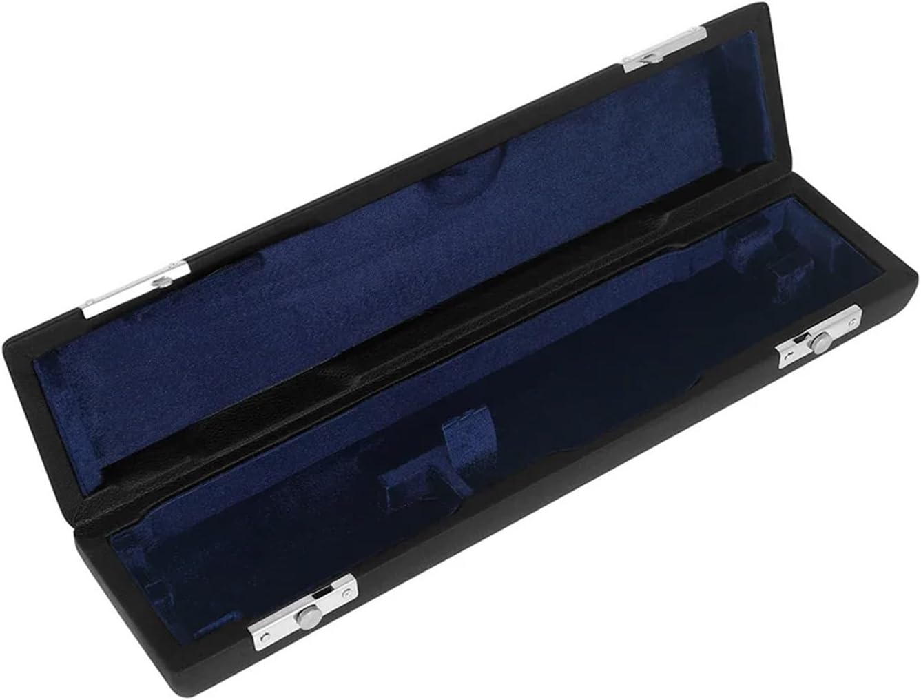 Flute Case 16 Hole Flute Storage Box Case Set Portable Black Leather Box with Blue Lining Handbag Woodwind Instrument Parts Accessories for Flute