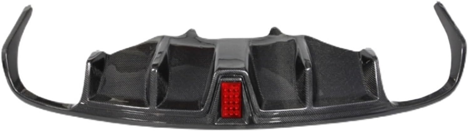 Carbon Fiber Car Rear Bumper Diffuser Lip Lower Spoiler Plate Splitter W/LED Brake Lamp Body Kit Compatible For Porsche Macan 2014-2021