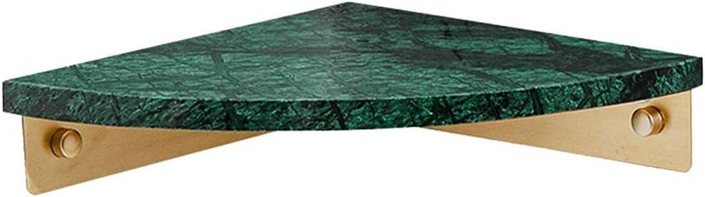 Floating Shelves Marble Wall Mount Rack, Modern Style Corner Shelf, Simple Floating Shelves, Bathroom Wall Decoration, Load Bearing 8kg (Color : Green, Size : 21 * 21cm)