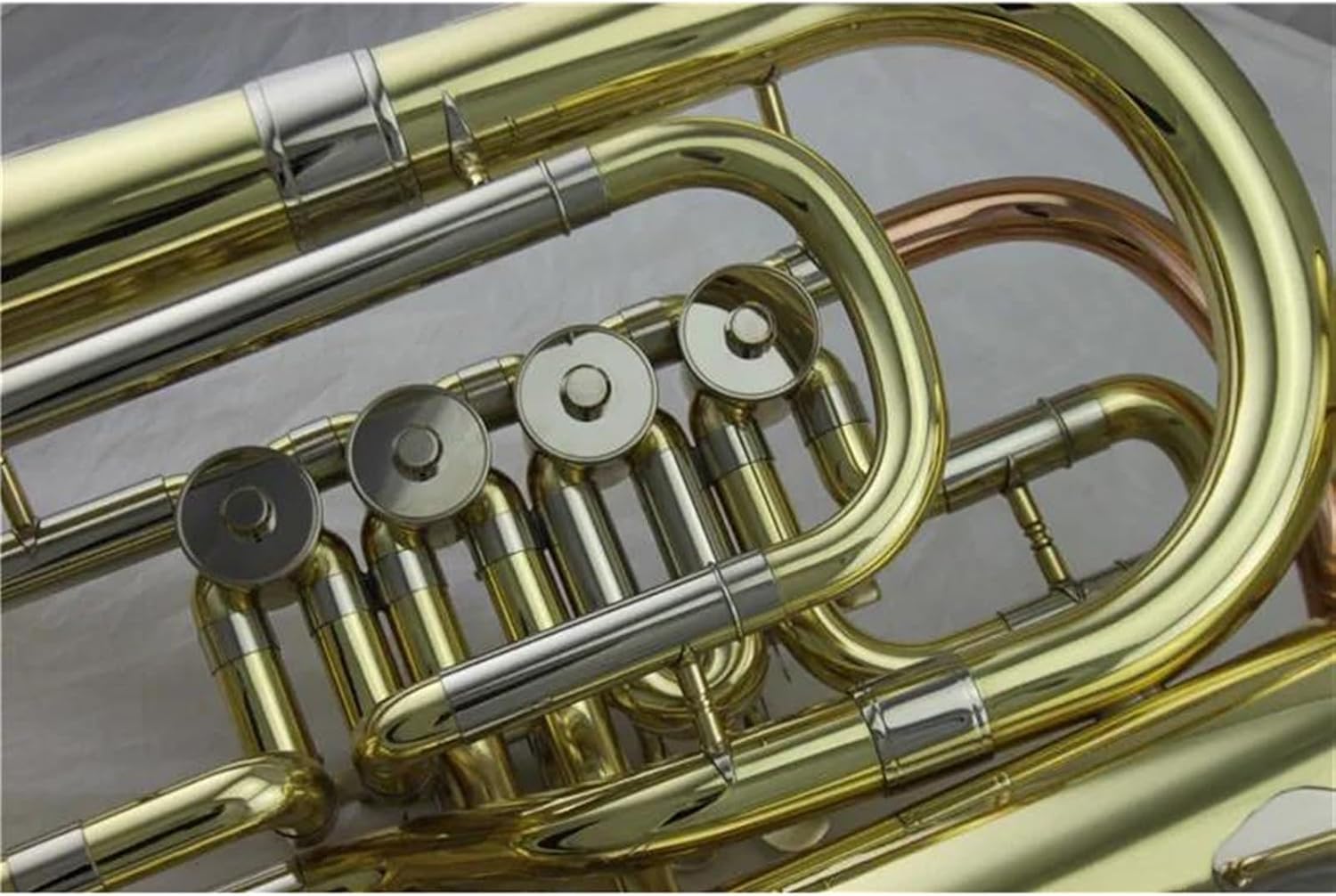 Beginner euphonium Gold Lacquer Rotary Euphonium 4 VALVE Tone C/Bb