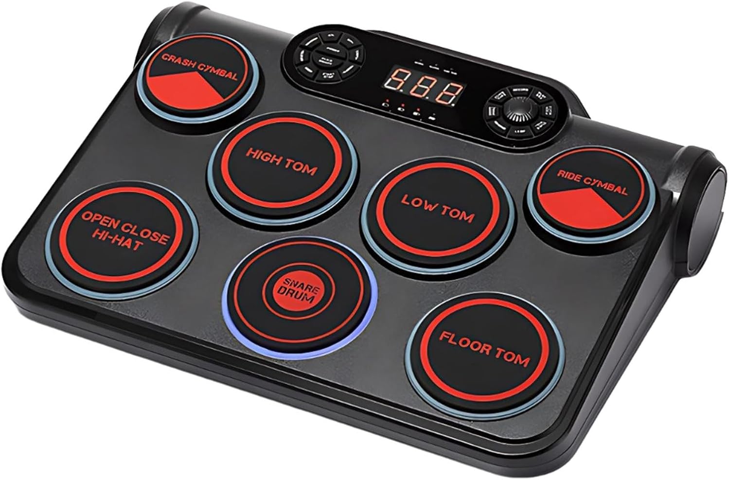 Electronic Drum Set,7-Drum Practice Pad with Headphone Jack, Roll-Up Drum Kit Machine with Built-in Speaker Drum Pedals and Sticks 10 Hours Playtime,Great Christmas for Kids