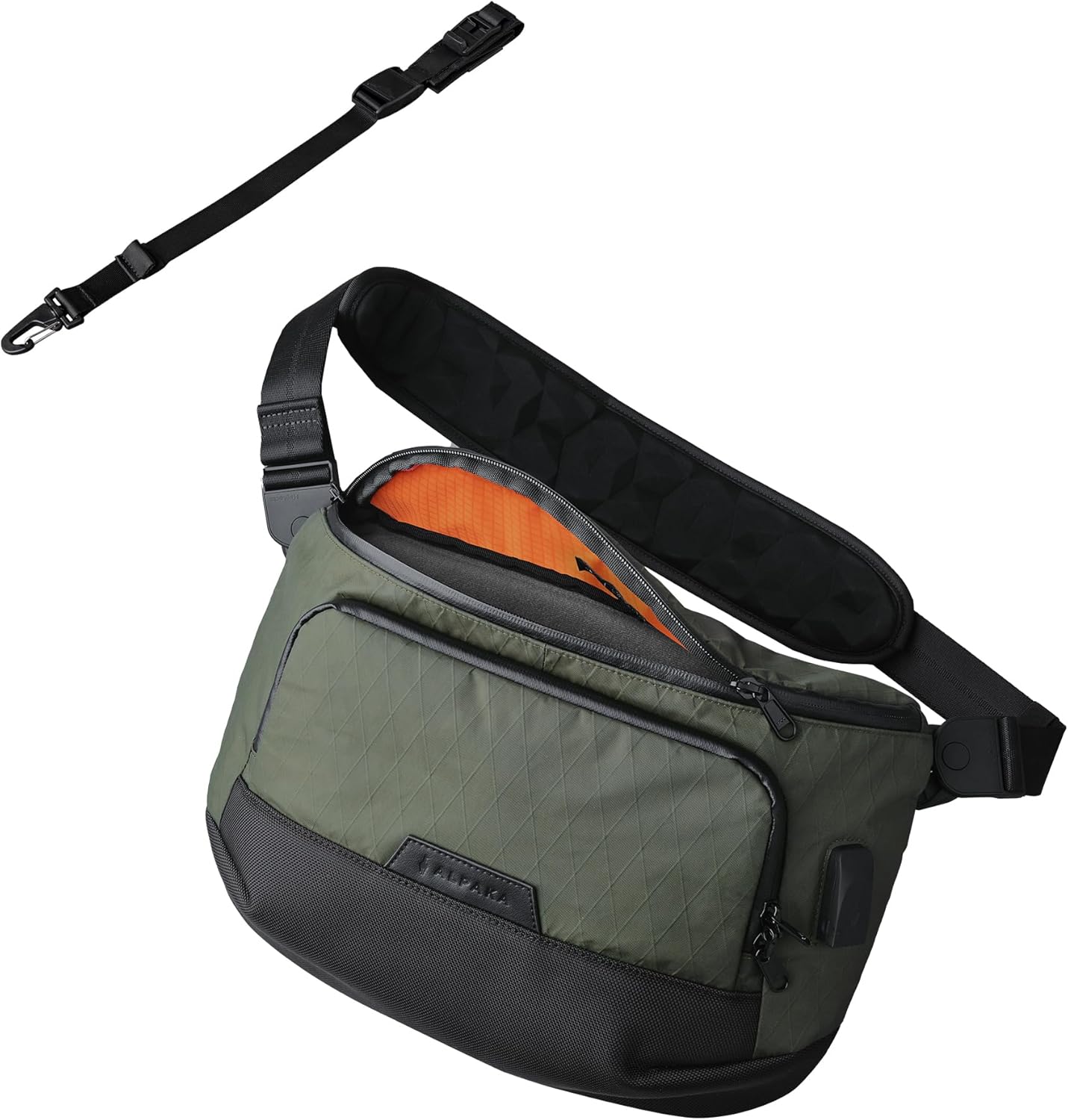 ALPAKA Bravo Sling Max Green & Magnetic Stabilizer Strap Accessory for Crossbody Bag - Quick Release Maglockz Buckle