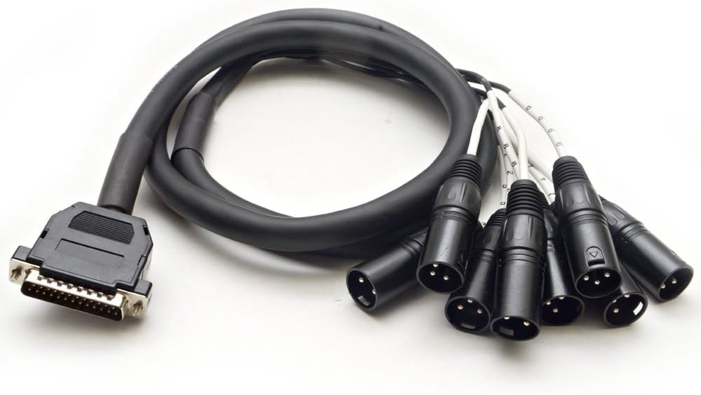 Seismic Audio - SA-DB8XM5 - DB25 to 8 Channel XLR Male 5 Foot D-Sub Snake Cable Patch Bay Interface Modular Cable