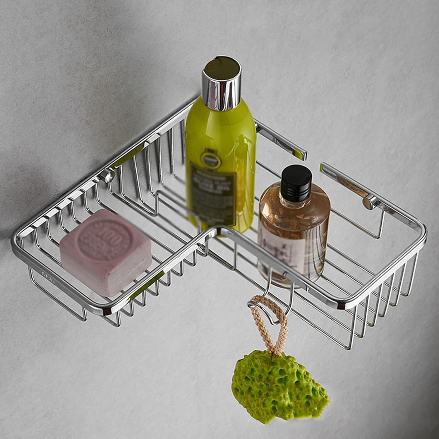 Xzeit Shower Shelves,Corner Shower Caddy, Adhesive No Drilling Bath Shelf, Wall Mounted Shower Storage Rack, for Kitchen, Dorm