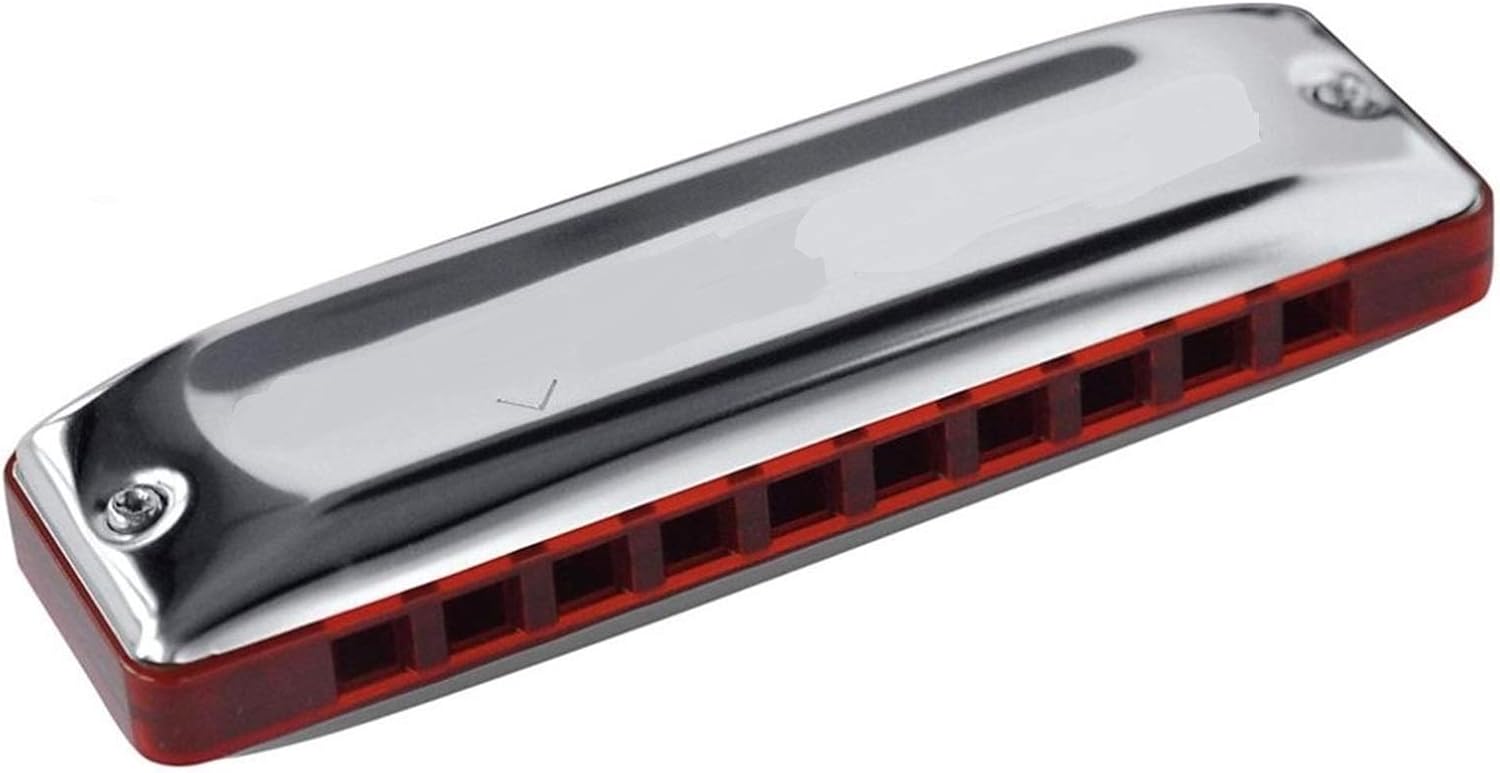 Harmonica Diatonic Harmonica 10 Holes Solo Harp Key C Stainless Steel Cover ABS Comb (Color : Key Low D)