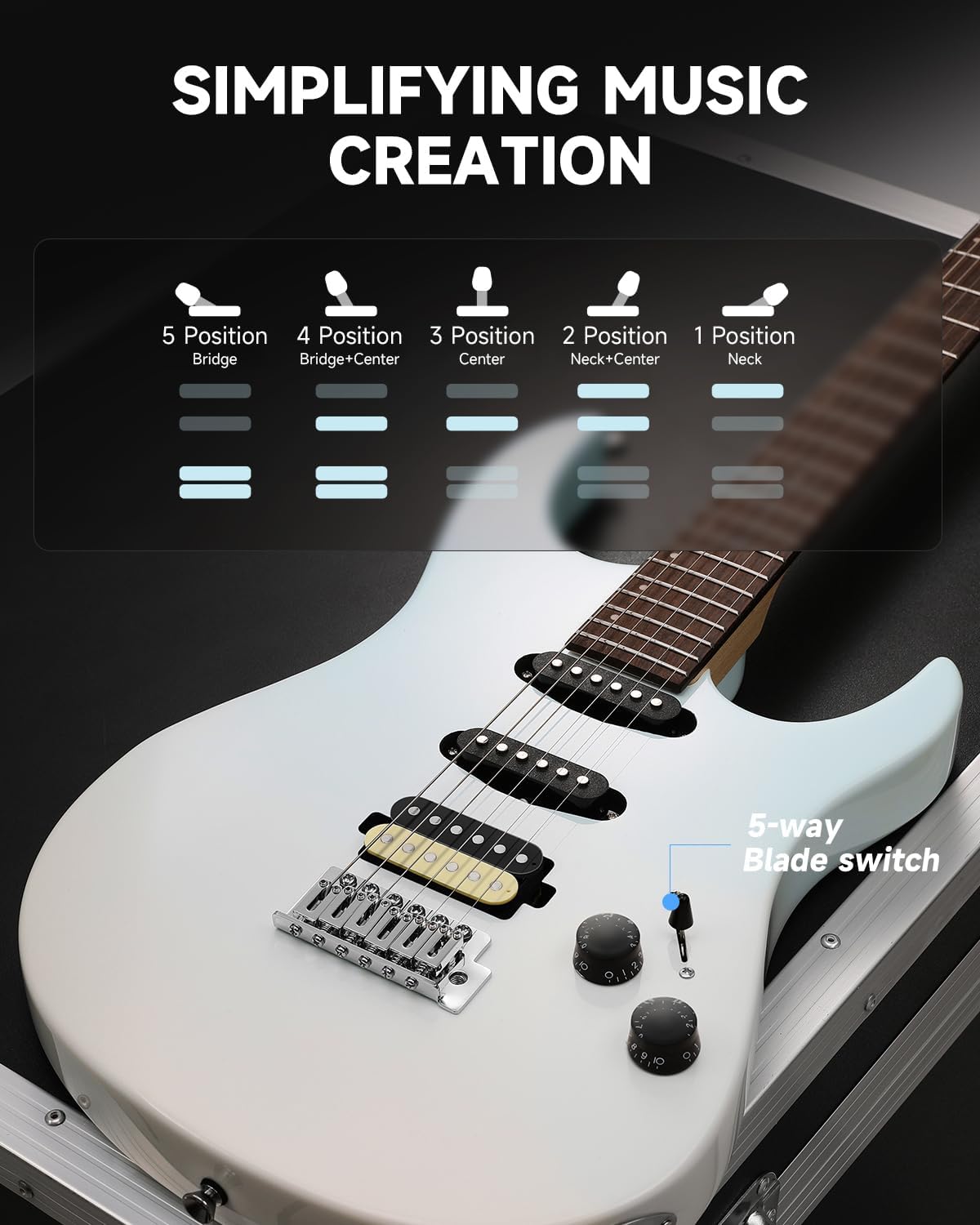 Donner DMT-66 39 Inch Full Size Electric Guitar for Beginner, Starter Electric Guitar Kit with Bag, Gradient Blue