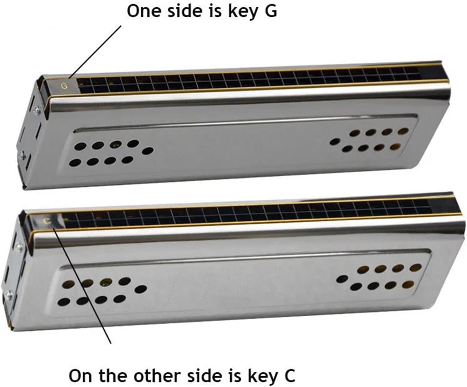 armonica set 24 Hole Blues Double Side Harmonica Key Set C&G Tone 2 In 1 Tremolo Bass Mouth Organ Harp Wind Musical Instrument
