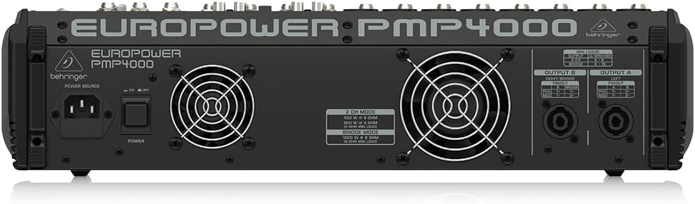 Behringer Europower PMP4000 Powered Mixer - 16 Channels, 1600 Watts with Multi-FX Processor and FBQ Feedback Detection System