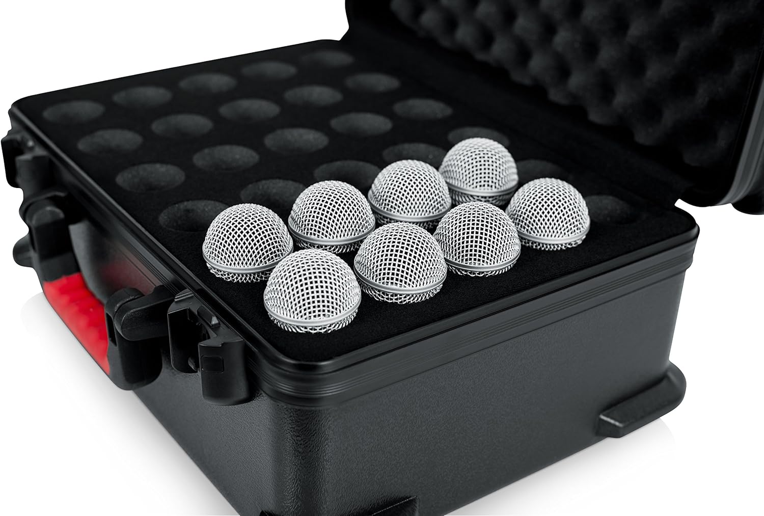 Gator Cases Molded Flight Case to Hold Up to (30) Wired Microphones with TSA Approved Locking Latch, (GTSA-MIC30)