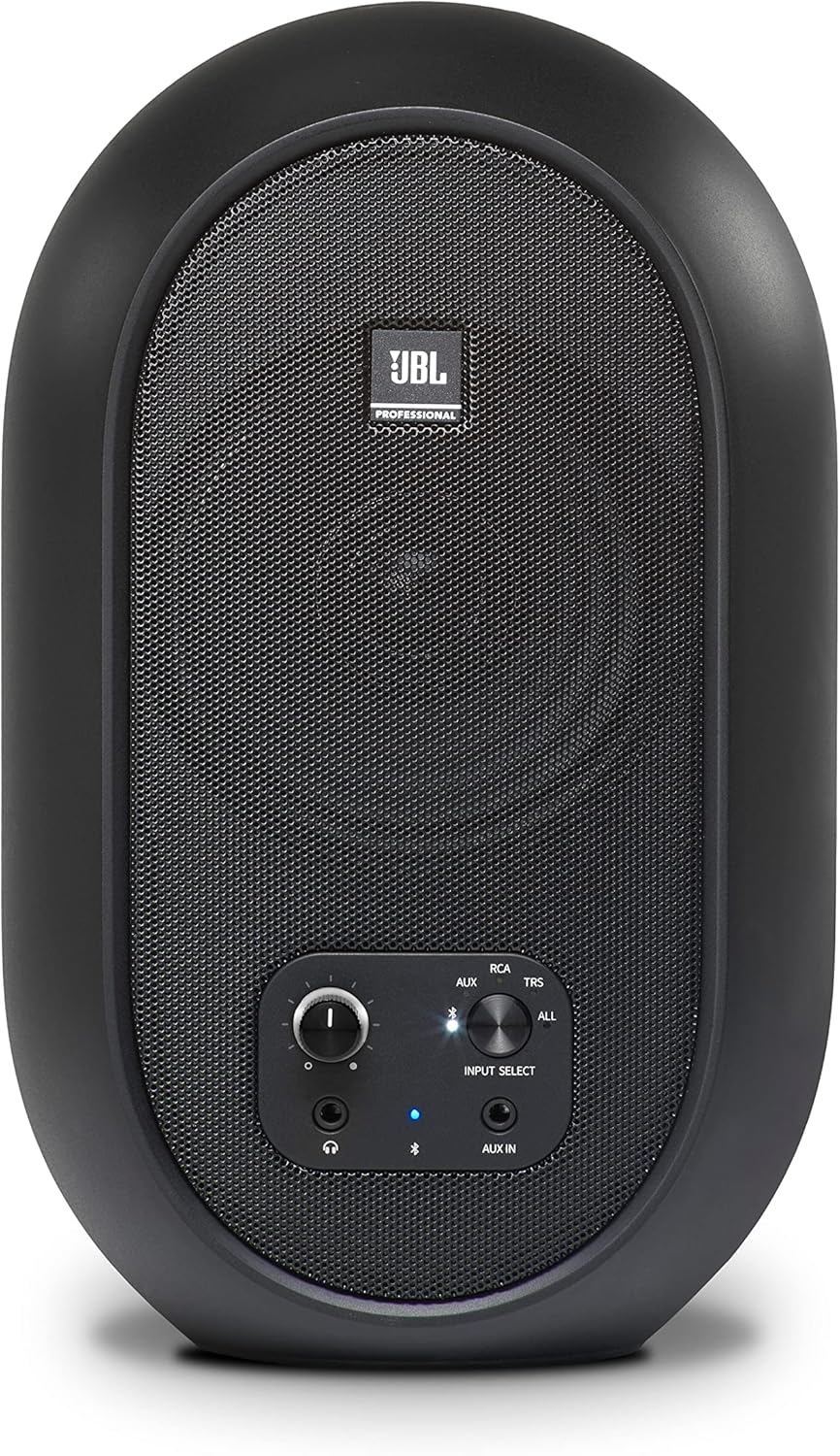 JBL Professional 1 Series 104-BT Compact Desktop Reference Monitors with Bluetooth, Black, Sold as Pair, 4.5-inch Speaker