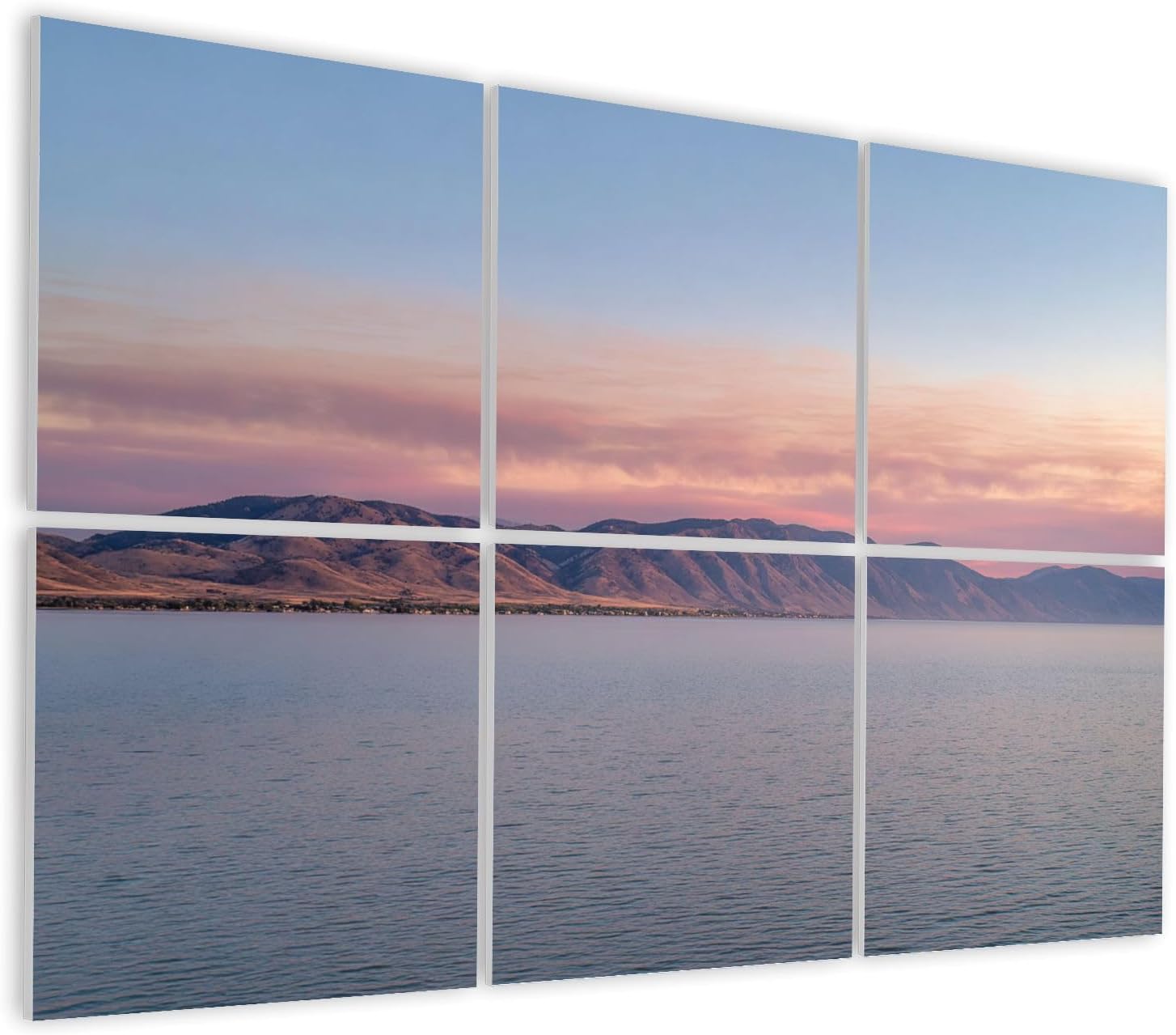 6 Pack Art Acoustic Panels Self Adhesive Bear lake from Marina Garden City Utah Decorative Soundproof Wall Panels Sound Absorbing Panel 48