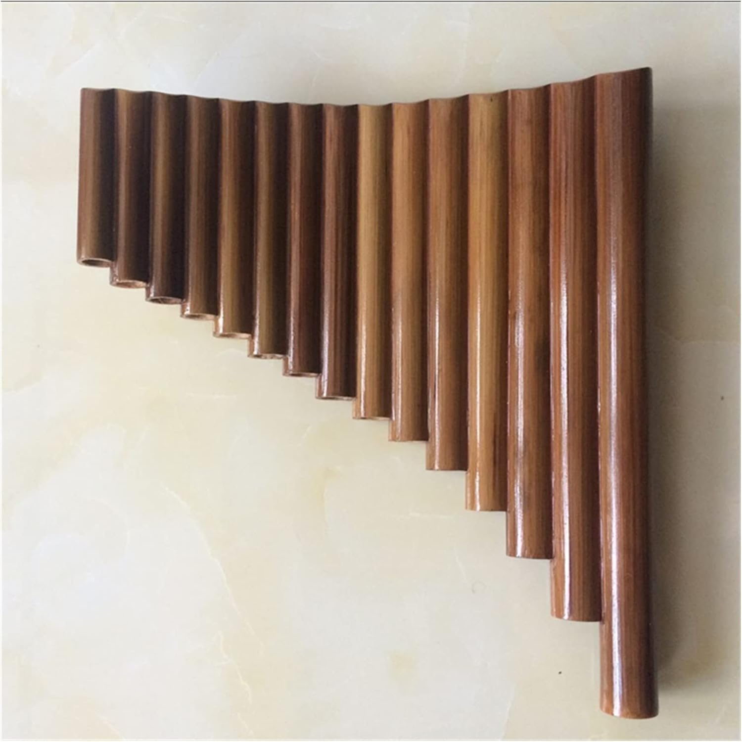 TSTS Beginner Pan Flute Handmade Right Hand 15 Pipes Bamboo Panflute Key of G Woodwind Instruments