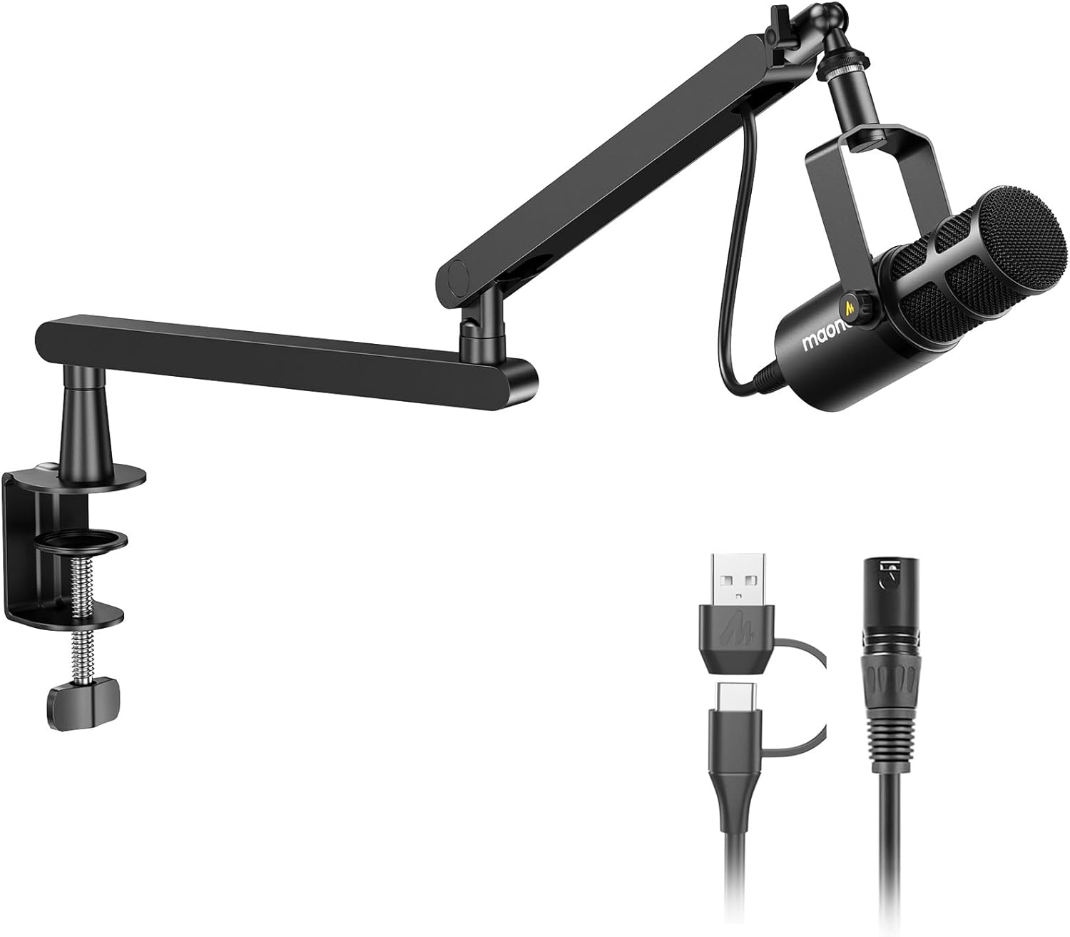 MAONO PD400X Dynamic Microphone with BA92 Boom Arm Bundle for Podcast, Studio, Streaming, Recording, Vocal