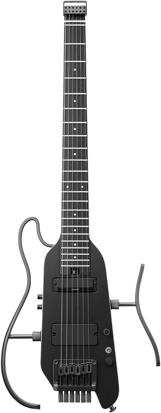 Donner HUSH X PRO Electric Guitar Kit - Smart Travel Guitar with Dozens of Preset Combinations, 7 Tone Sim Options, Black
