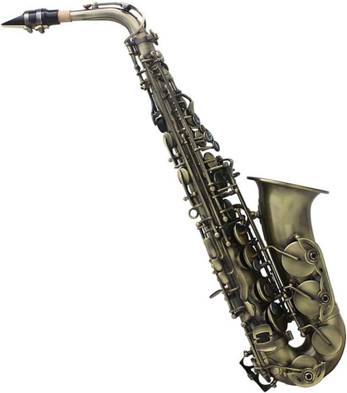EB Alto Saxophone Antique Green Professional Woodwind Instrument Abalone Shell Key E Flat Sax with Parts