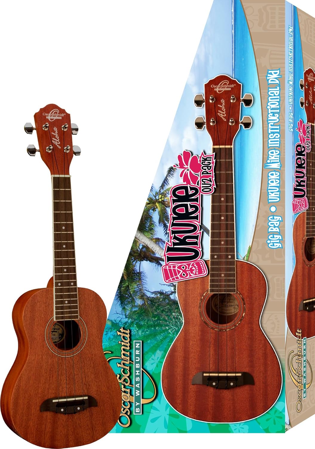 Oscar Schmidt OU2Pak Mahogany Ukulele Starter Pack